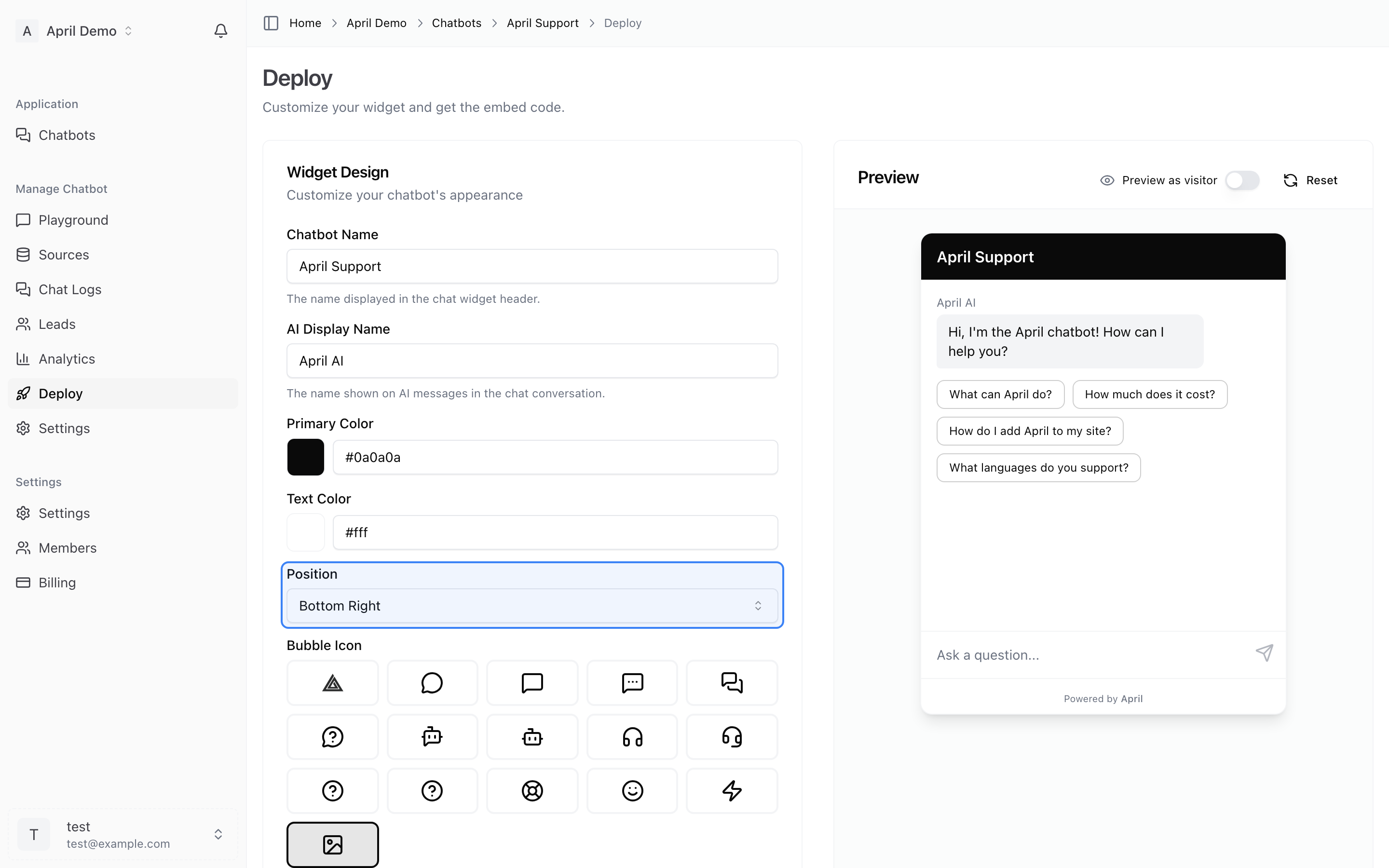 Position selector