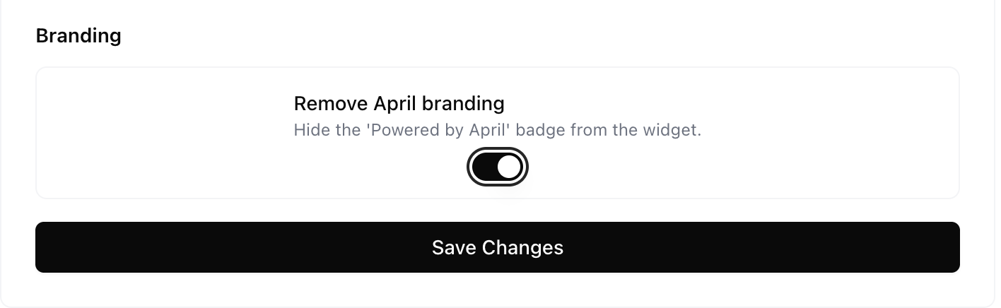Branding toggle