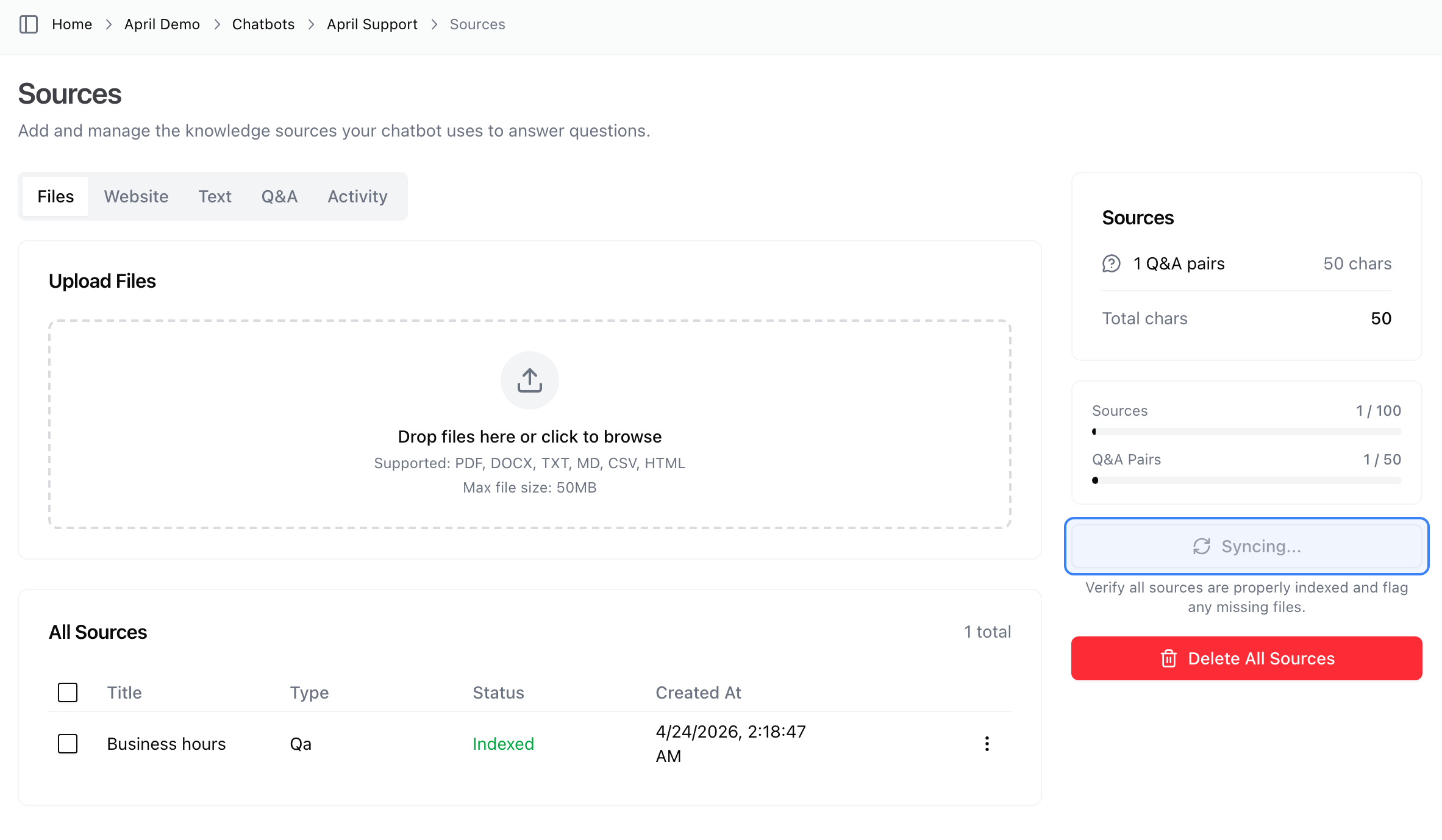 Sync in progress