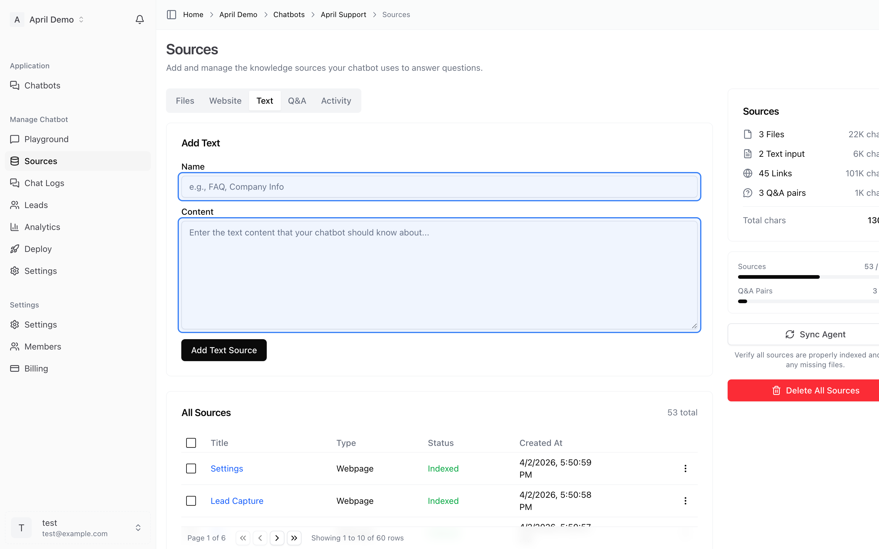 Text source form