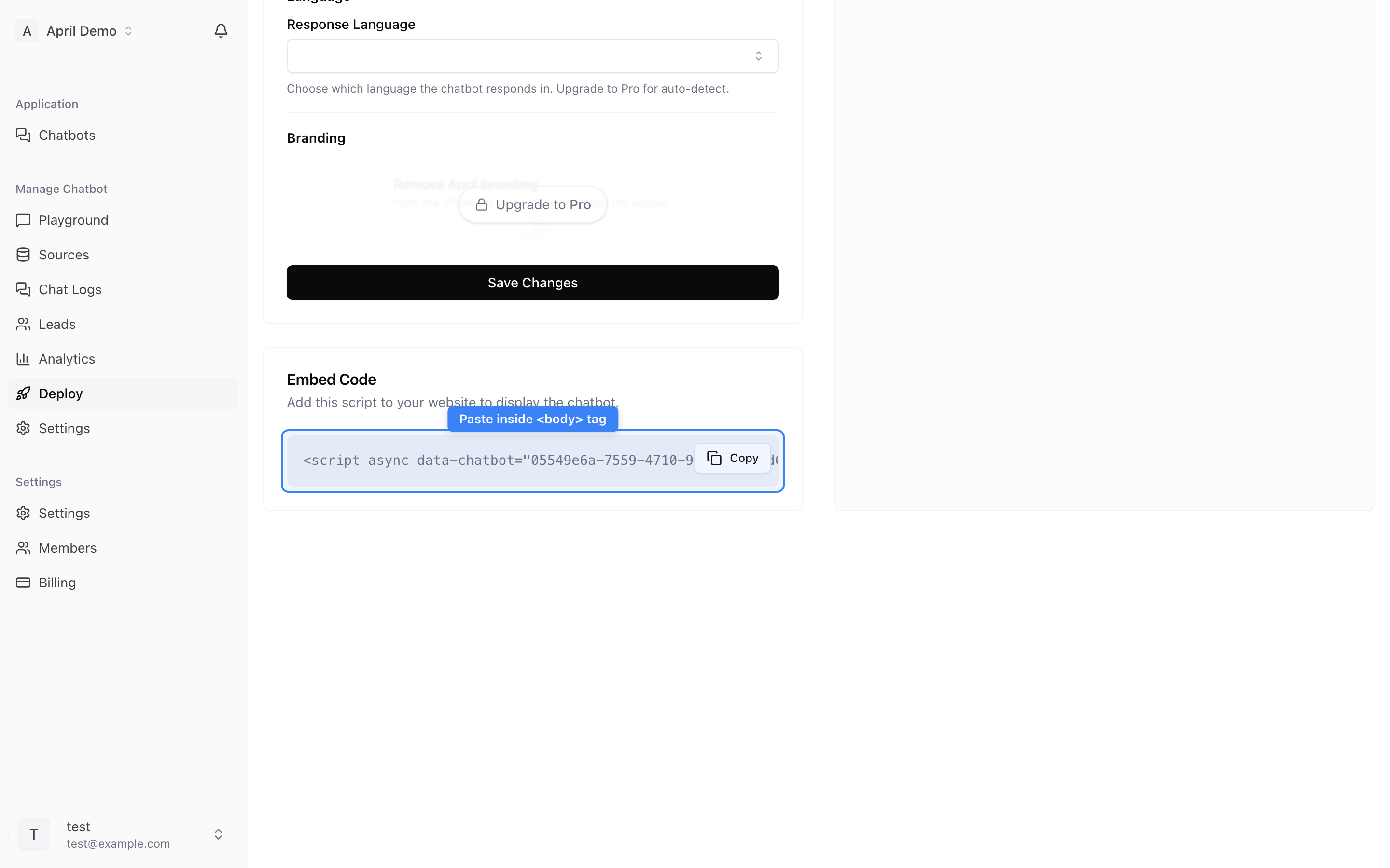 HTML placement — script before closing body tag